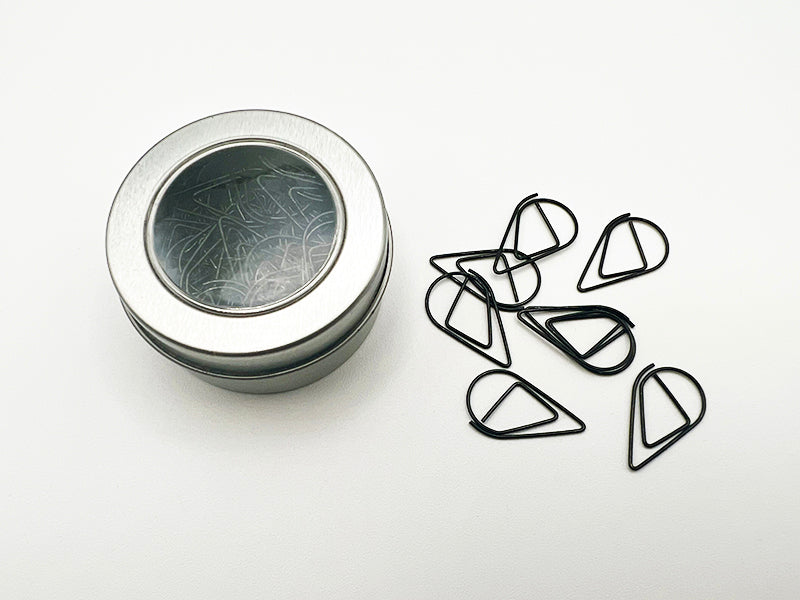 Black Teardrop Paper Clips - 100 Pieces