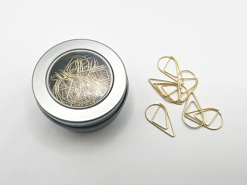 Gold Teardrop Paper Clips - 100 Pieces