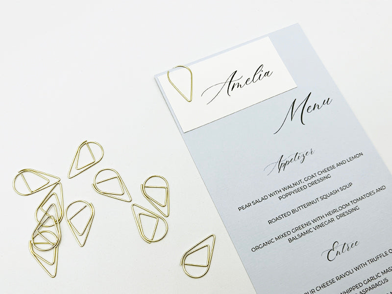 Gold Teardrop Paper Clips - 100 Pieces