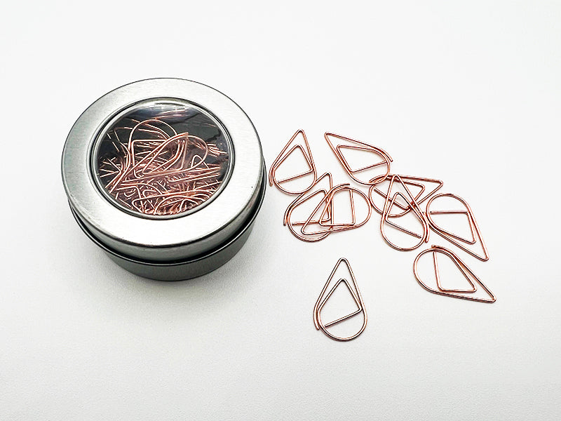 Rose Gold Teardrop Paper Clips - 100 Pieces