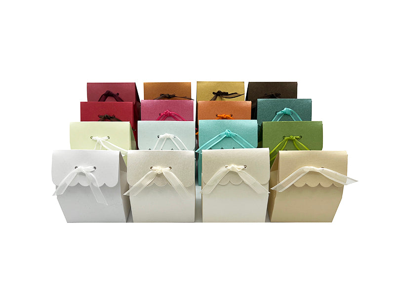 Scallop Flap Favour Boxes - Assorted Colours