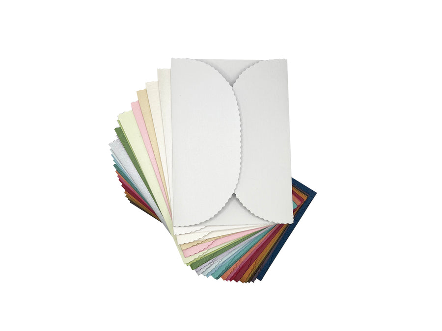 23 Pack - 5"x7" Scallop Gatefolds - Assorted Colours
