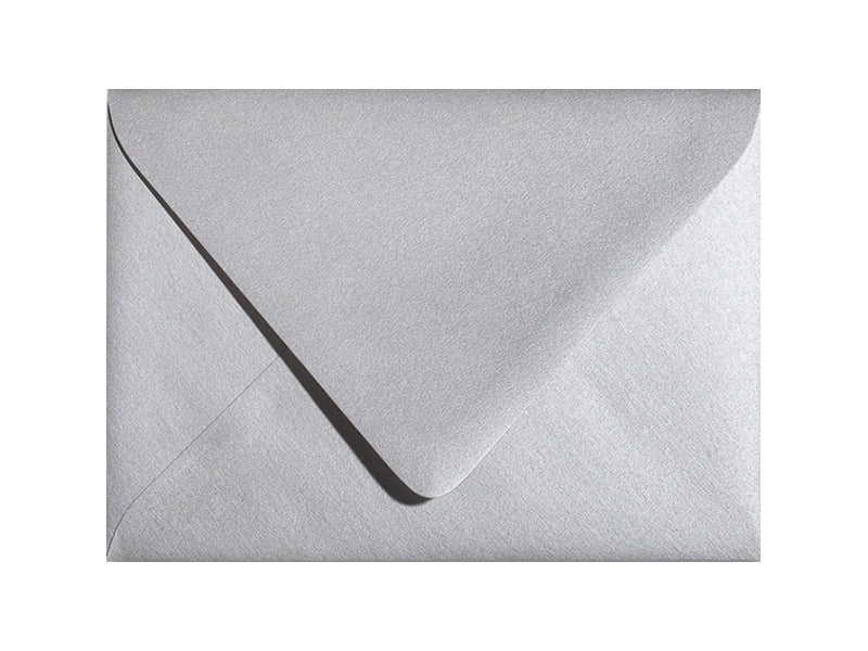 50 Pack - A7 Euro Flap Envelopes: Metallic Silver