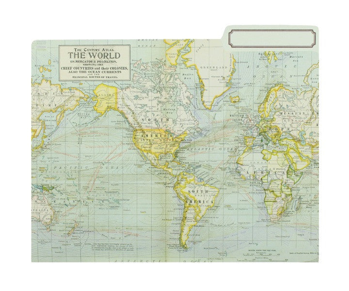 World Map File Folder Set
